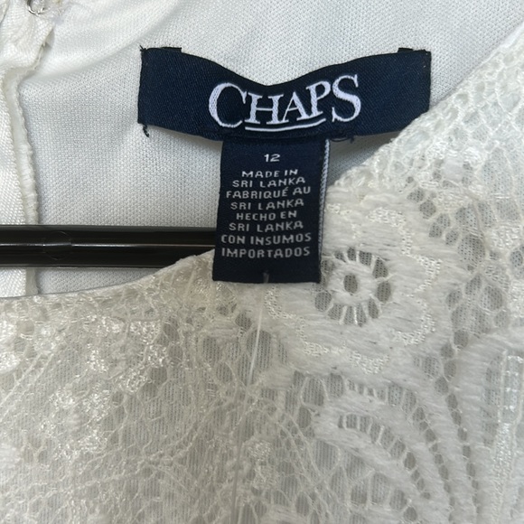 NWT Chaps White Lace Short Sleeve Dress Size 12 - Picture 5 of 10